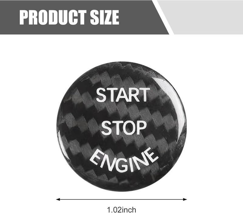 Arwrilt Car Push Start Button Cover, Carbon Fiber Engine Start Button Cover, Start Stop Button Cover Sticker, Car Interior Decoration Accessories, Universal for Most Cars (Carbon Fiber Black) - Image 2